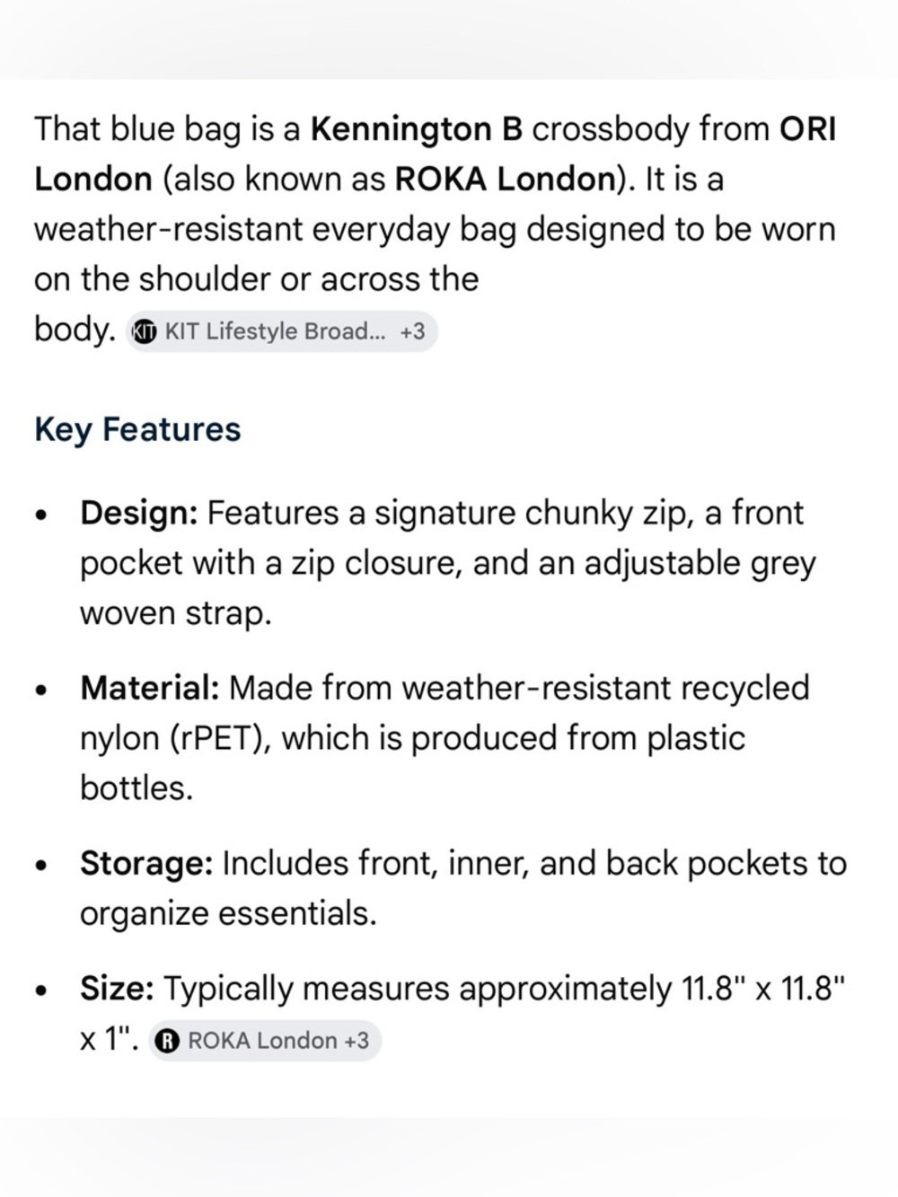ORI LONDON Kensington B Recycled Nylon Crossbody in Simple Purple NWT - Picture 11 of 11